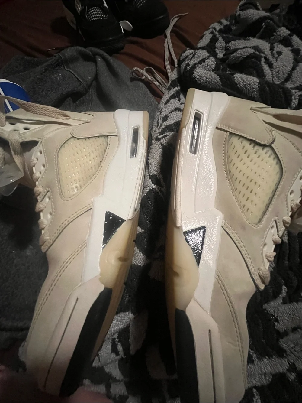 Jordan Men’s High Top Sneakers in Cream and Black Accents